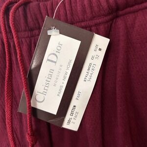 Christian Dior Monsieur Mens M Burgundy Sweatpants Joggers NWT Vintage Deadstock